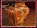 Close up of piano leg